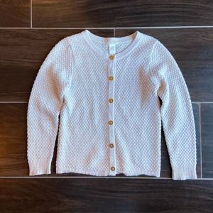 Cherokee gold-flecked ecru cardigan sweater, Girls size 3T, VGUC